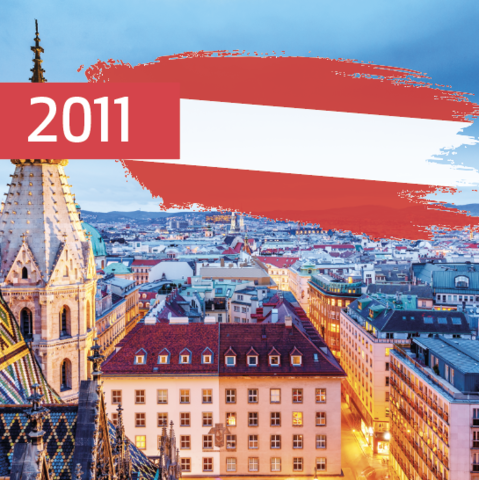 Stadtansicht von Wien bei Dämmerung – Meilenstein 2011: MONTANA expandiert als Energieversorger nach Österreich