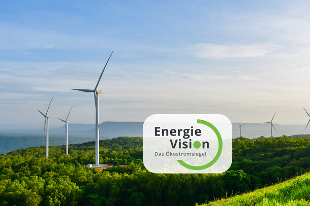 Windkraftanlagen mit EnergieVision - das Ökostromsiegel